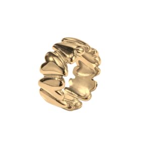 Bague dorée irrégulière acier inoxydable