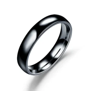 Bague noire acier inoxydable