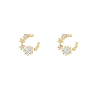 Boucles d'oreilles étoiles et cristaux