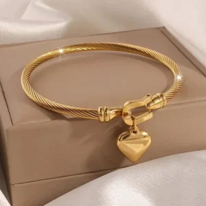 Bracelet à breloque coeur doré