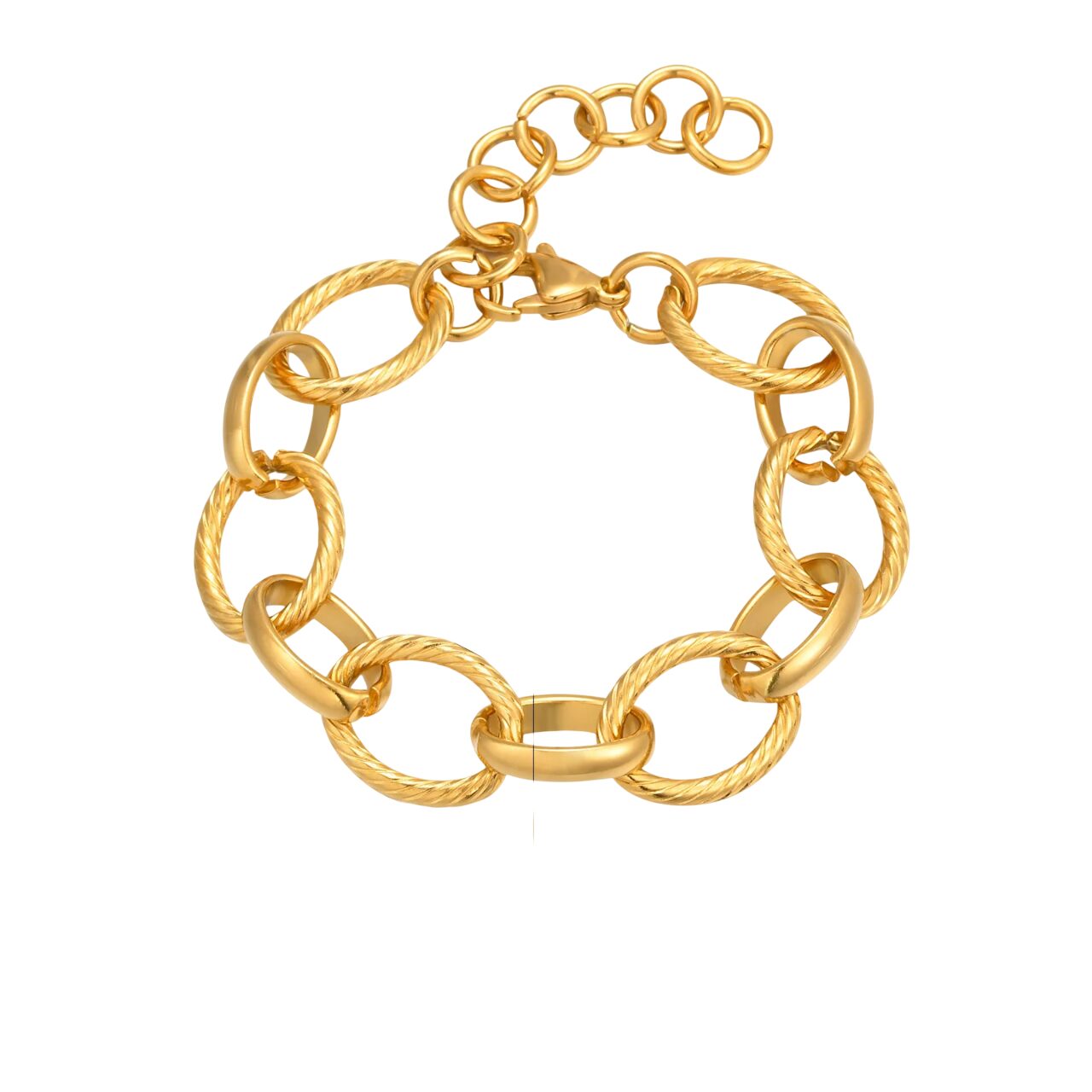 Bracelet à chaîne ronde dorée acier inoxydable