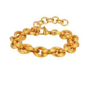 Bracelet à grosse chaîne dorée acier inoxydable