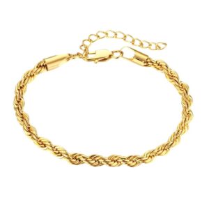 Bracelet à liens dorés acier inoxydable