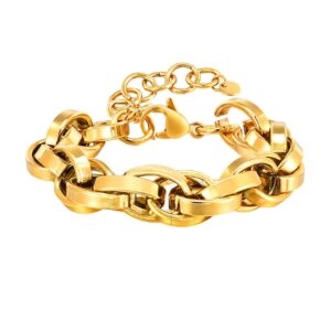 Bracelet doré à grosse chaîne