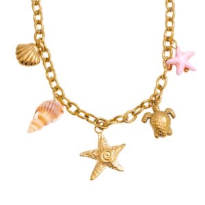 Collier à breloque étoile de mer doré