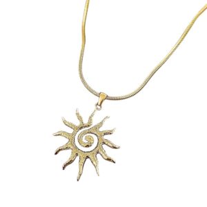Collier à breloque unique soleil doré