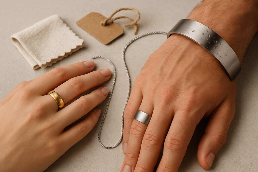 Meilleur bijoux acier inoxydable: des pièces résistantes, sans allergie et à la brillance durable pour femme et homme. Style moderne, entretien facile et look qui imite or et argent, sans compromis. Durable, éthique et accessible — le choix chic pour votre quotidien.