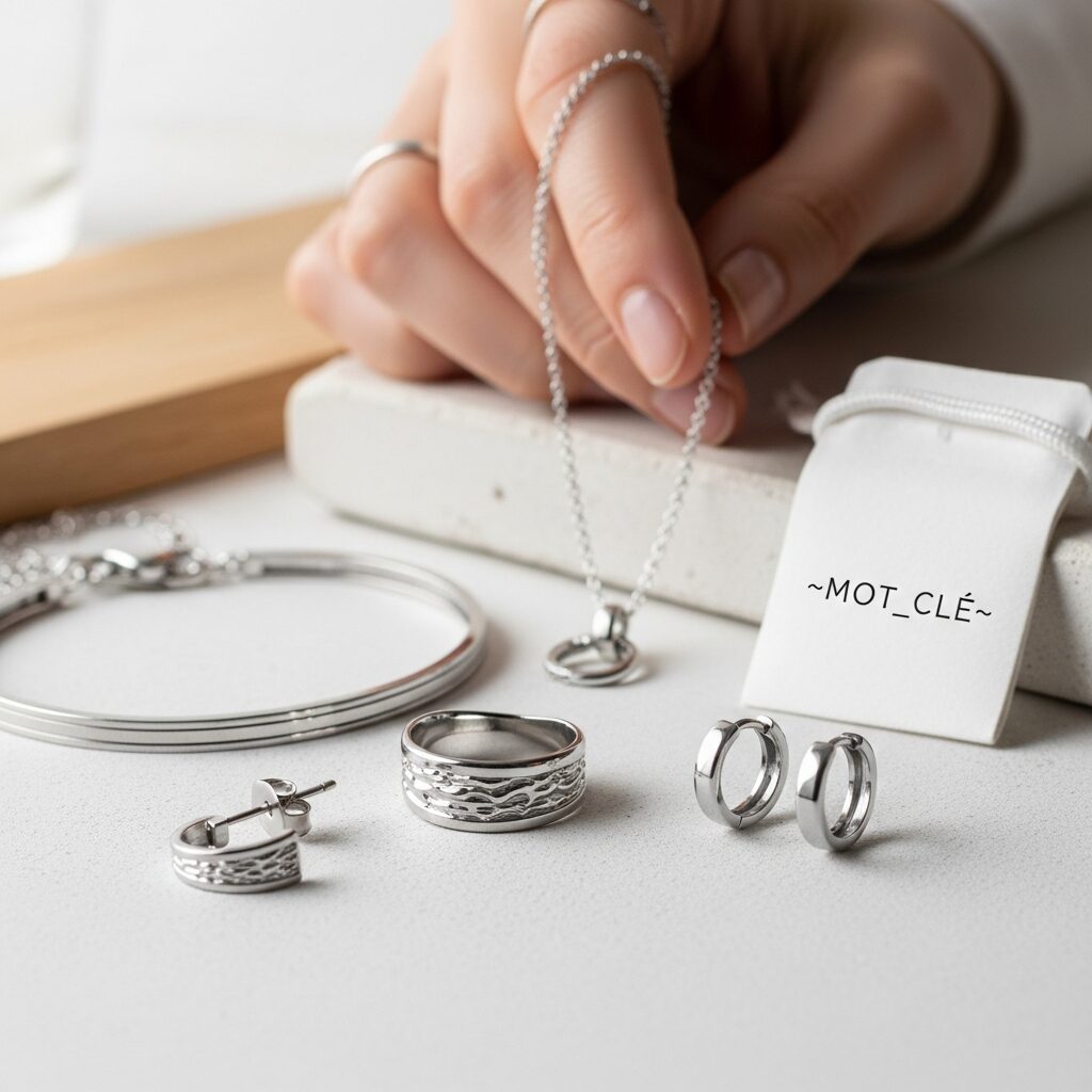 Il me manque le mot-clé à optimiser. Voici une meta description prête à l’emploi avec un espace réservé. Remplace {MOT_CLÉ} par le mot-clé exact (≤320 caractères). Bijoux {MOT_CLÉ}, inoxydables, durables et accessibles. Découvrez pourquoi l'acier inox offre style, brillance durable et entretien facile. Rédaction claire et persuasive, explorant les qualités hypoallergéniques et anti-tâches pour une joaillerie moderne qui dure.